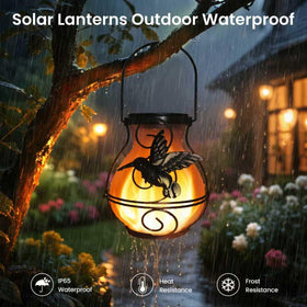 X-PREK metal hanging lantern adds sturdy decorative touch to porch.