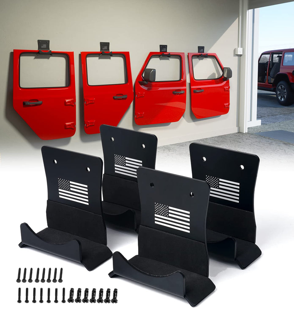 Xprite door hangers with US flag pattern for secure Jeep door storage.