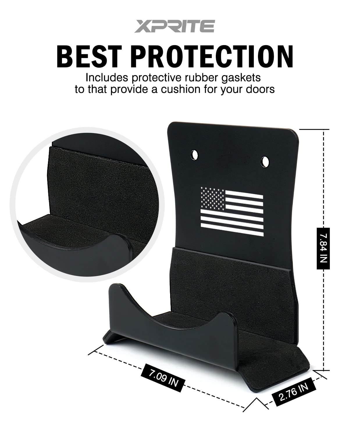 Xprite stainless steel structure provides durable door support.