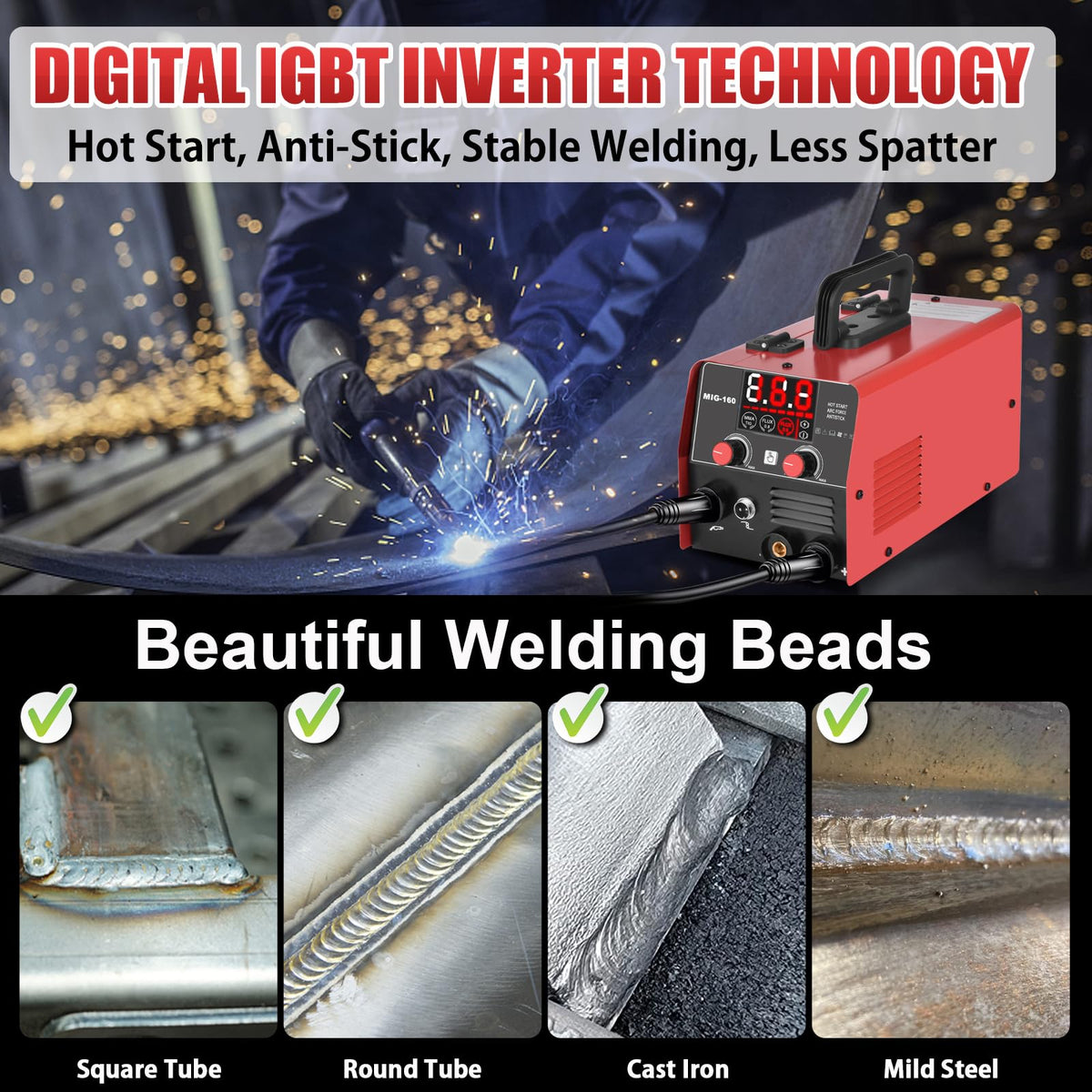 XR MARKET arc and stick welding mode ready for durable metal joints.