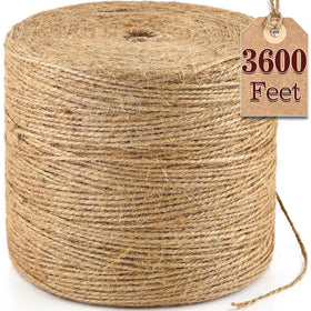 XSEINO 3600 ft natural jute twine bundle for sturdy DIY projects and garden use.