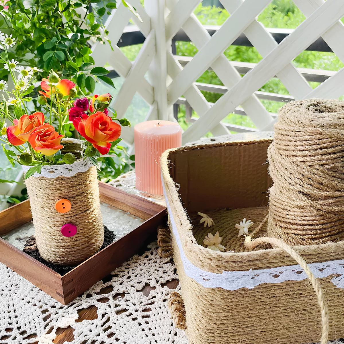 XSEINO jute twine plant tie for garden support and neat wiring.