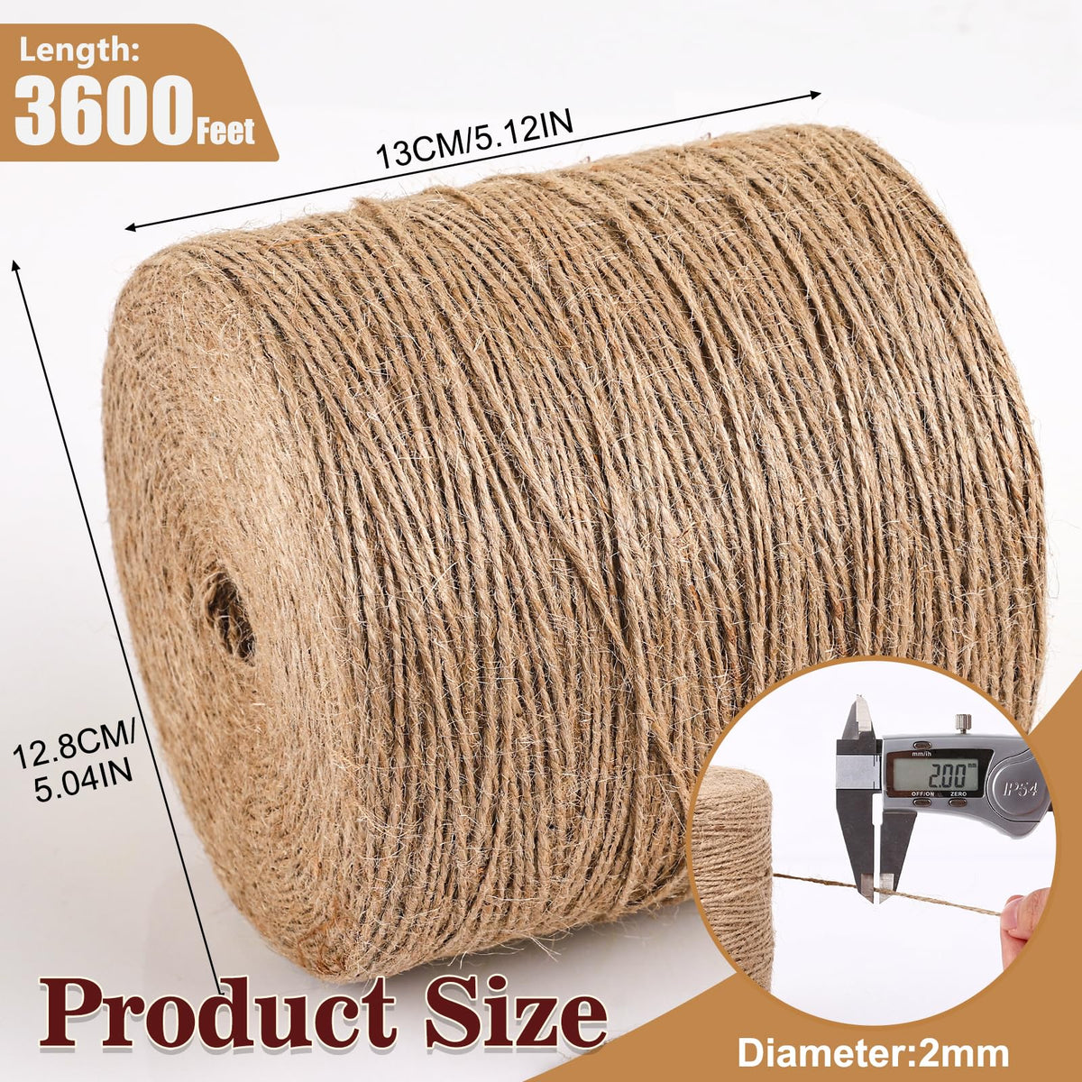 XSEINO natural jute twine spool highlighted for flexible wrapping and crafts.