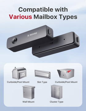 X-Sense alert on phone demonstrates real-time mail notifications.