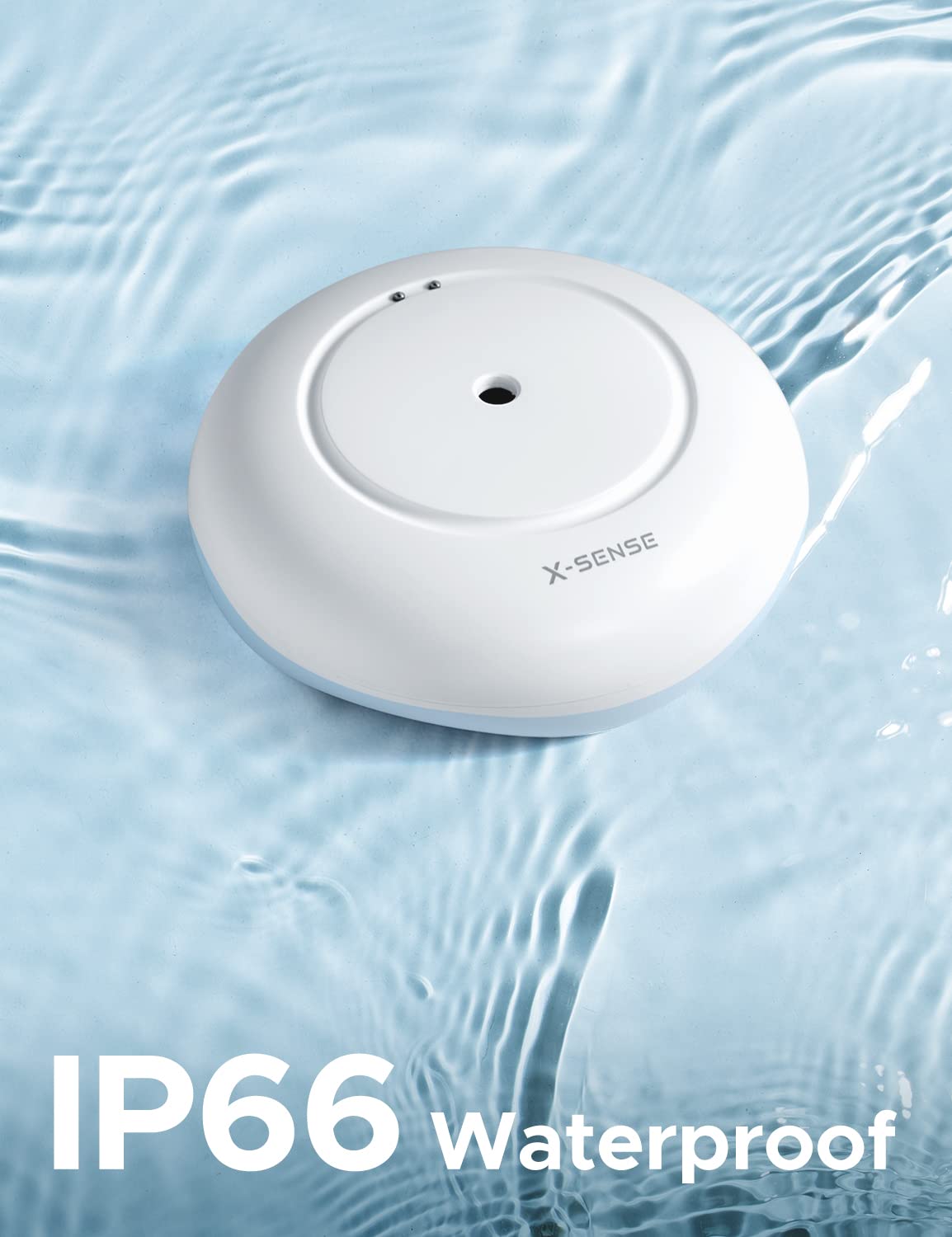 X-Sense SWS54 110 dB alarm is loud across rooms.