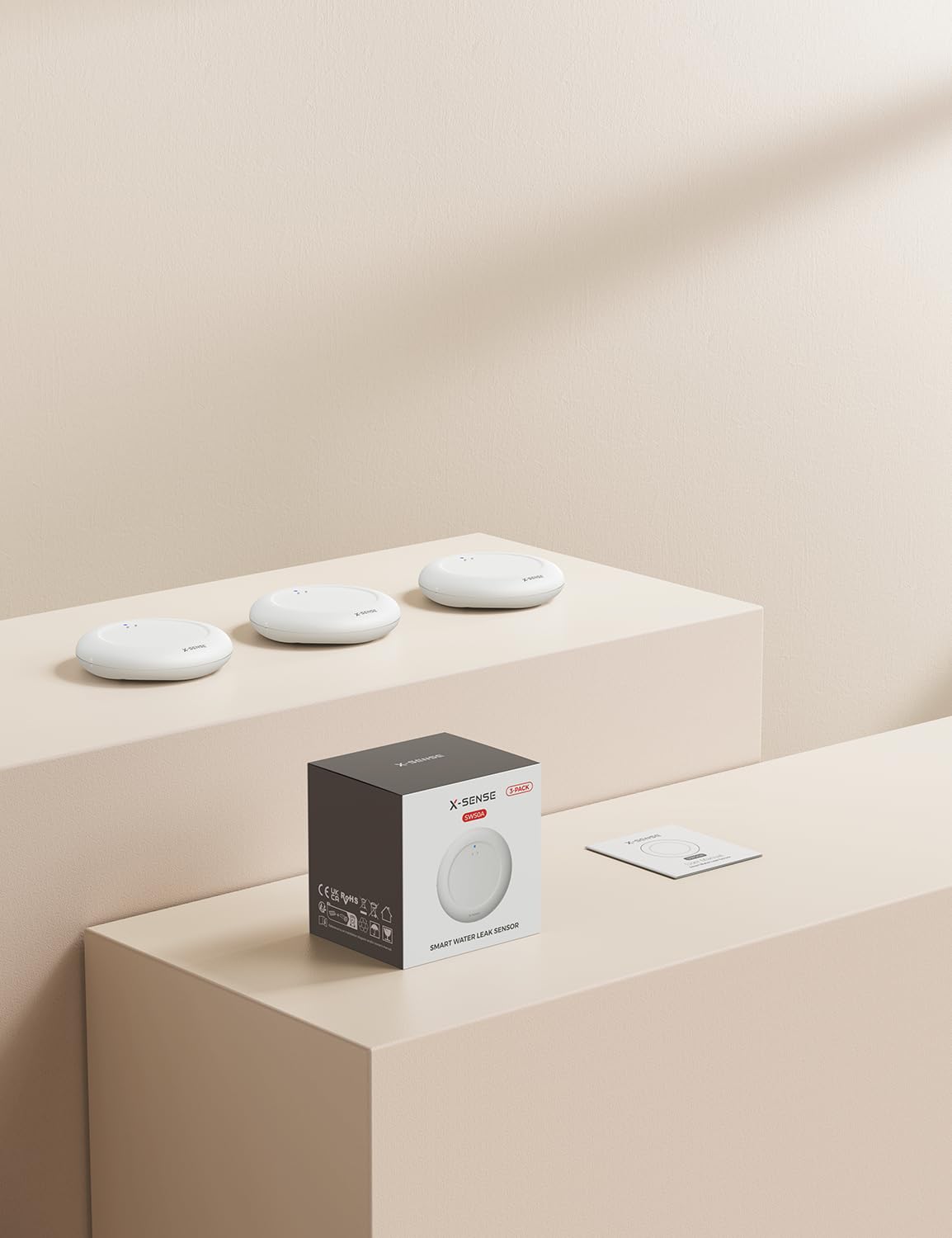 X-Sense three-inch diameter base offers stable placement.