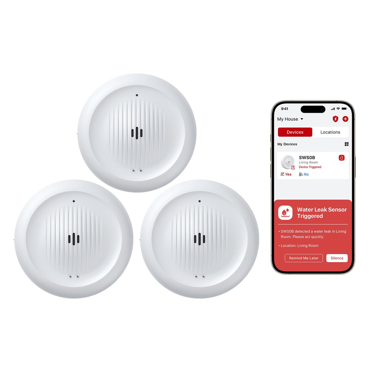 X-Sense Wi-Fi leak detector top probes capture drips for early alerts.