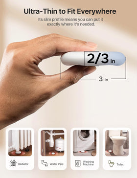 X-Sense device in a basement with IP67 protection against humidity.