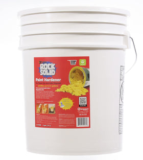 Xsorb rock solid paint hardener powder pail for easy disposal and handling.