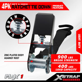 XSTRAP STANDARD 10ft webbing adjusts to fit large or small loads.