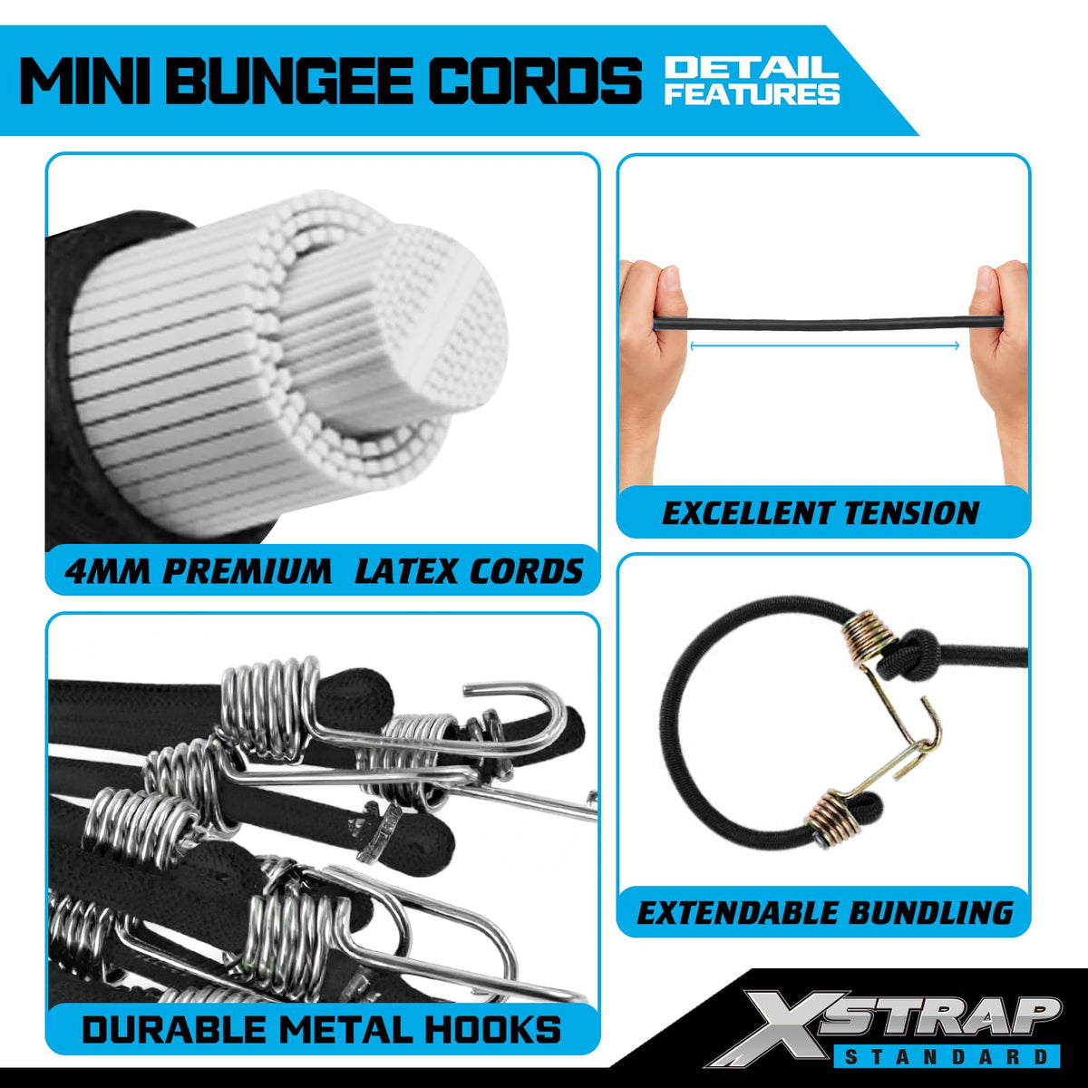 XSTRAP STANDARD bungee cords for canvas canopies in quick tensioning scenarios.