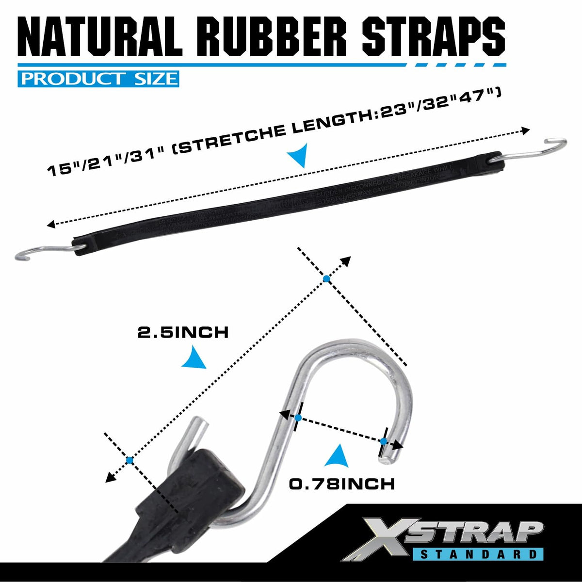 XSTRAP STANDARD 31-inch strap stretched to secure load