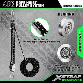 XSTRAP STANDARD 50-foot rope extends reach for overhead lifts.