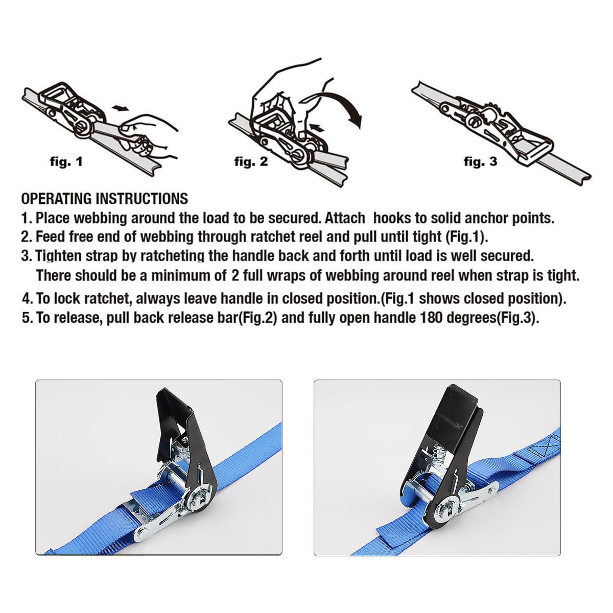 XSTRAP STANDARD 900lb break strength supports heavy-duty securing needs.