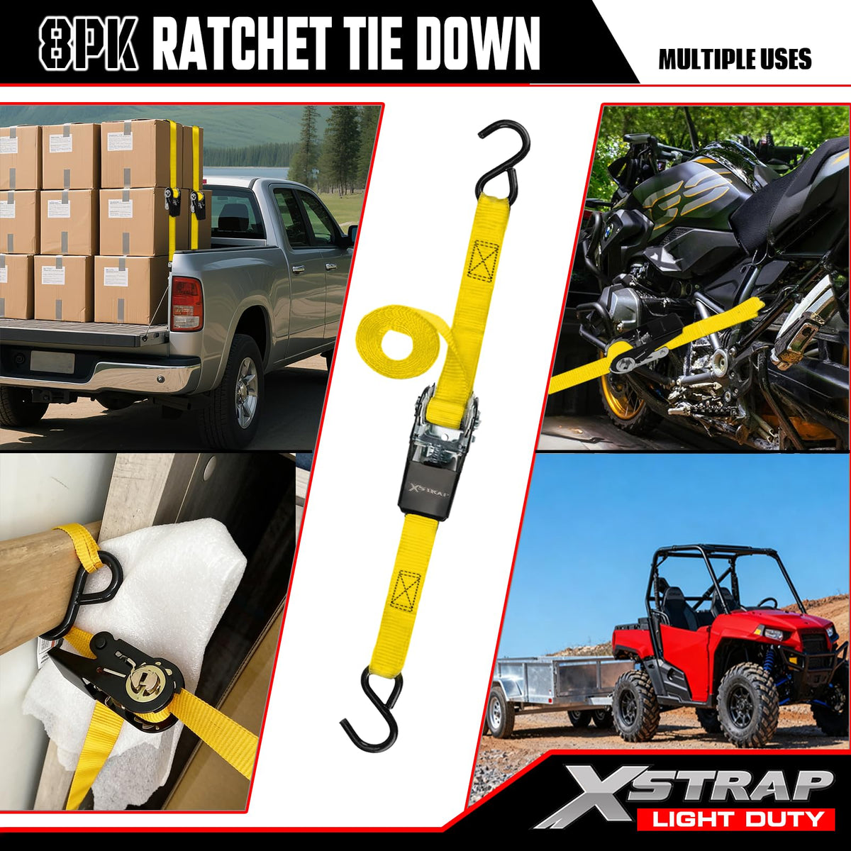 XSTRAP STANDARD coated S-hooks protecting surfaces while securing loads