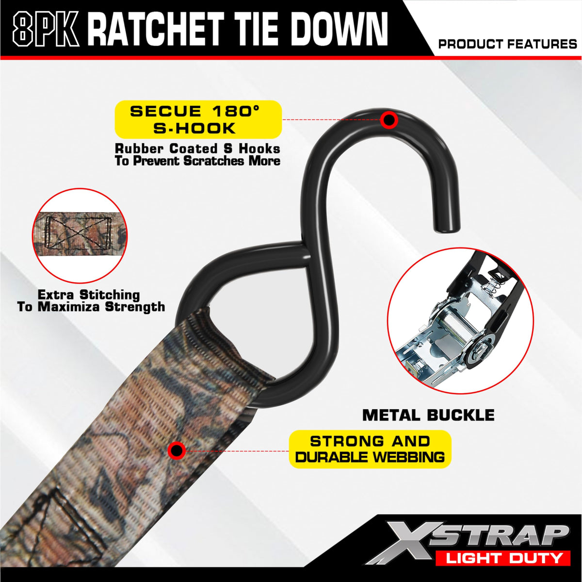 XSTRAP STANDARD camouflage2 motorcycle securing on carrier