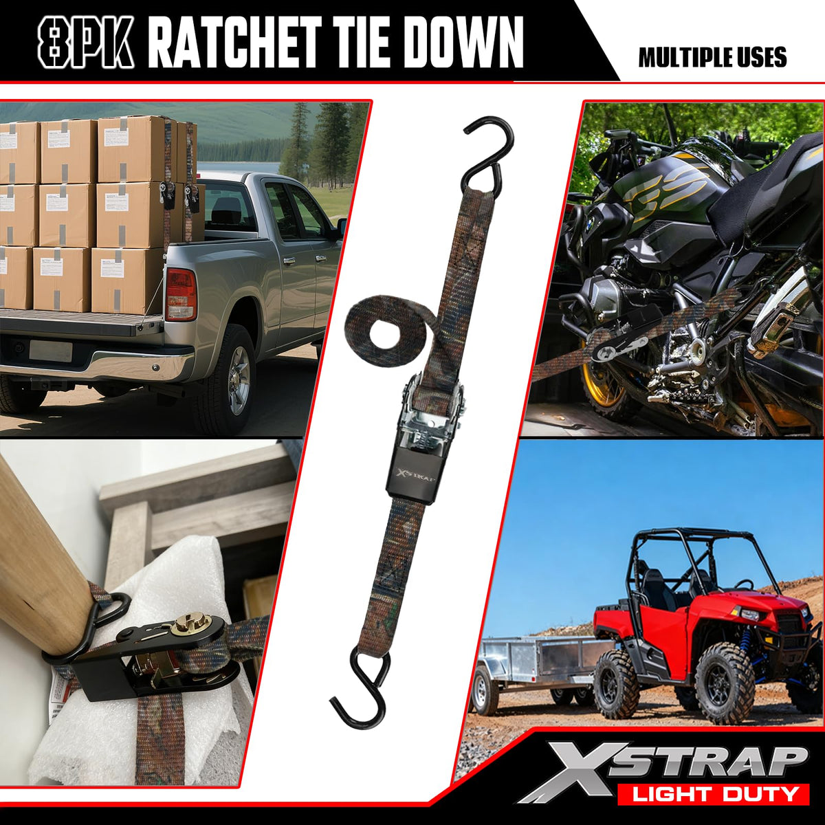 XSTRAP STANDARD camouflage2 quick-release handle aids easy operation