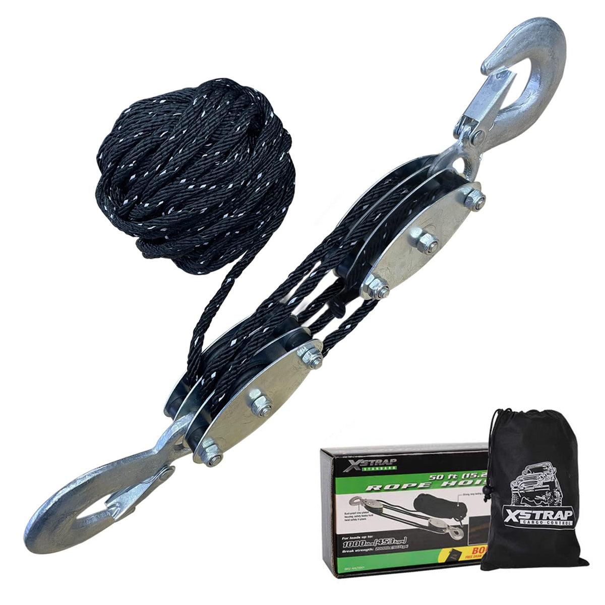 XSTRAP STANDARD reflective rope hoist shown for night visibility and safer lifting.