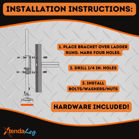 Xtenda-Leg Ladder Leveler Kraton rubber feet provide anti-slip grip