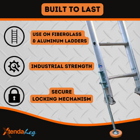 Xtenda-Leg Ladder Leveler extends ladder compatibility with extension ladders