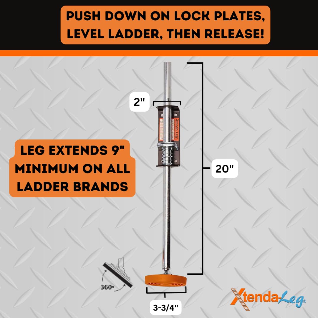 Xtenda-Leg Ladder Leveler paired set ensures ready to use stability