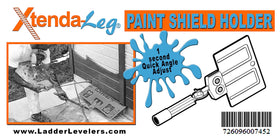 Xtenda-Leg Paint Shield Holder shields spray during precise painting