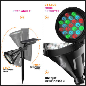 XTGTP Solar Color Spotlight IP67 weatherproof design withstands rain and heat