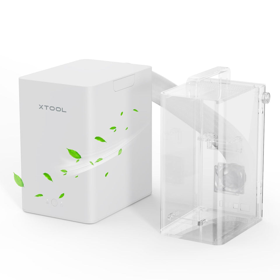 xTool F1 air purifier front view; compact unit for cleaner air.