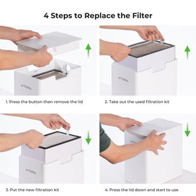 xTool F1 air purifier with laser engraver; synchronized operation.