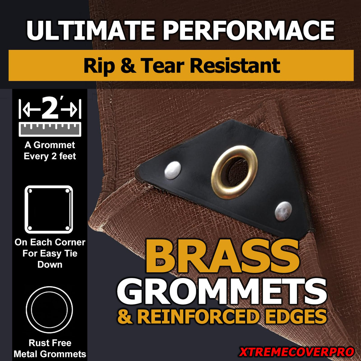 XTREME COVER PRO 20x20 tarp with rust-resistant grommets stays secure