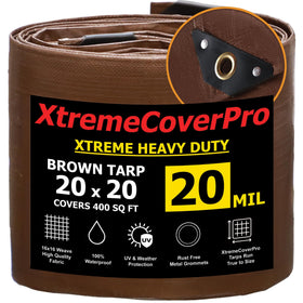 XTREME COVER PRO 20x20 tarp roll protects gear from rain and sun