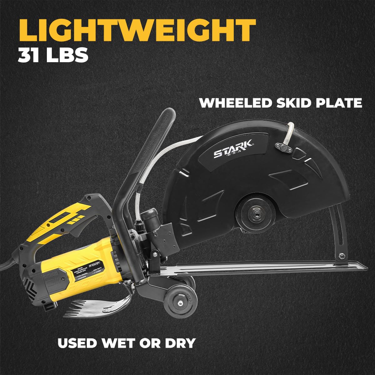 XtremepowerUS 3200W circular saw in wet cut mode reducing dust