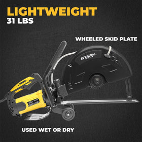 XtremepowerUS 3200W circular saw in wet cut mode reducing dust