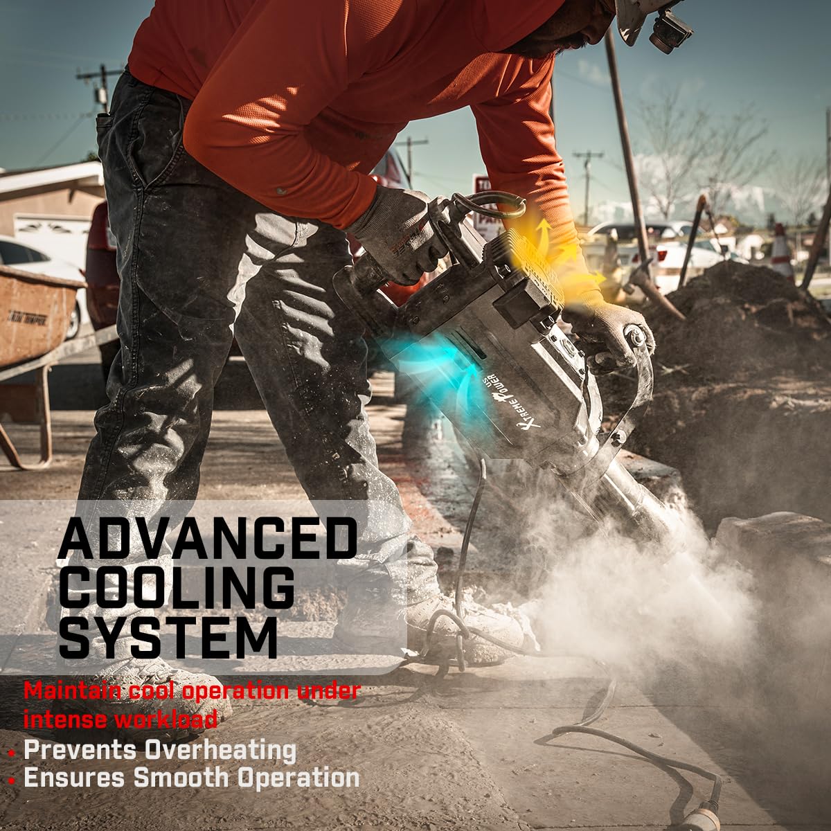 XtremepowerUS cooling system supports extended operation on demolition tasks.