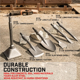 XtremepowerUS masonry chipping tool tackles tile, mortar, and glazing compounds.