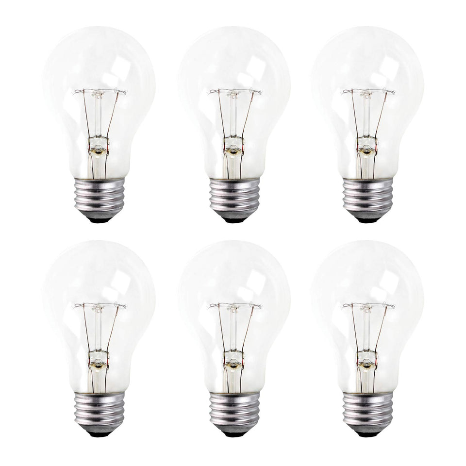 Xtricity A19 rough service bulb with clear glass shows warm 2700K light for homes