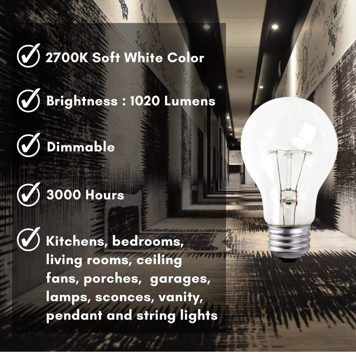 Xtricity A19 ideal for kitchens, bathrooms, and living spaces