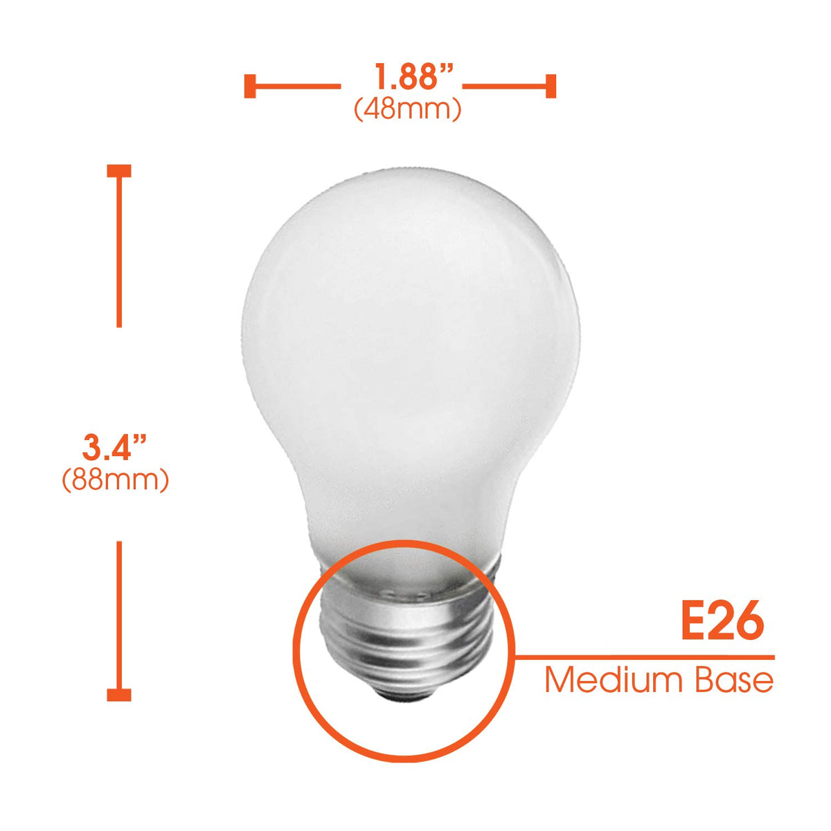 Xtricity E26 medium base bulb ideal for ceiling fans and pendant lights.