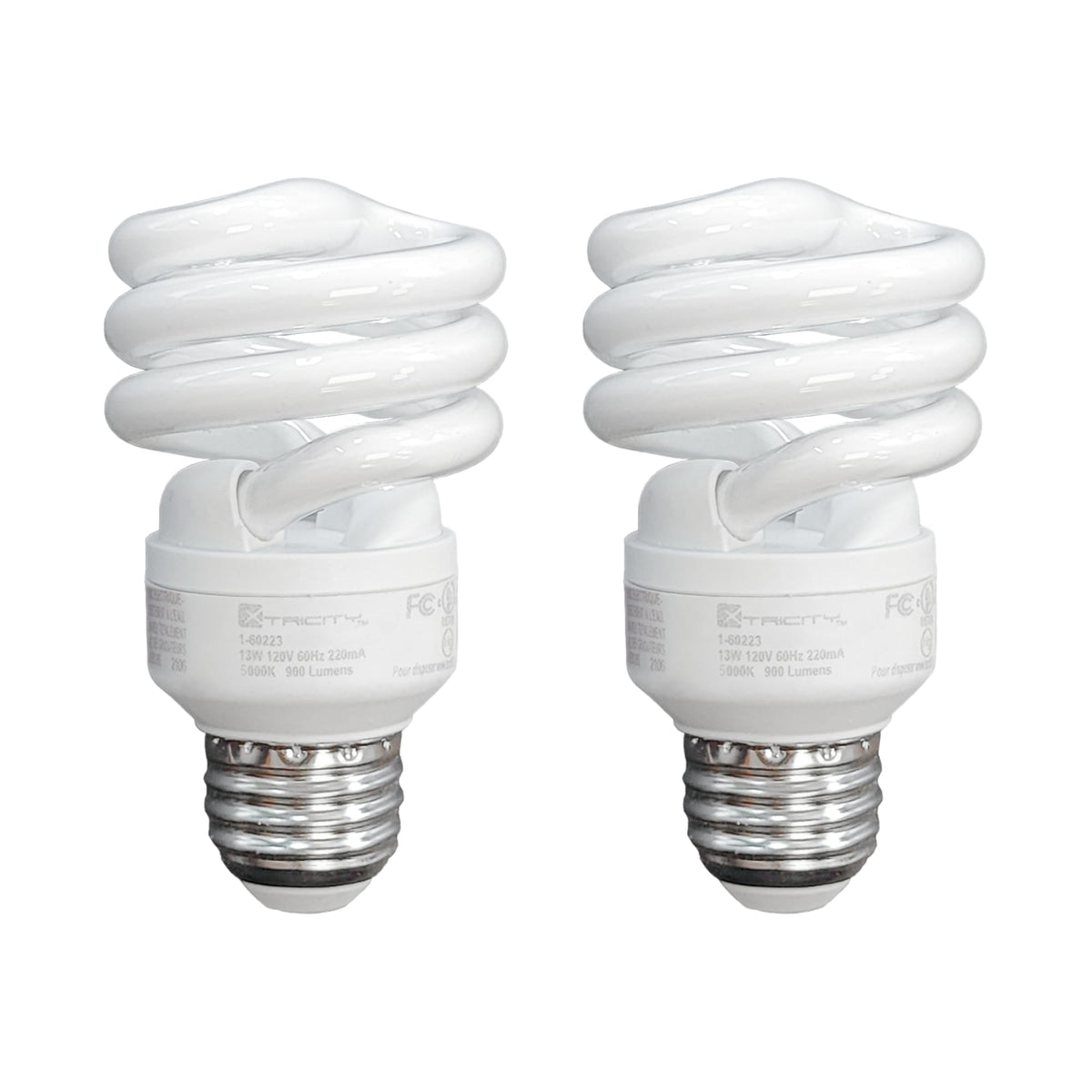 Xtricity T2 spiral CFL bulb close-up highlighting compact design.
