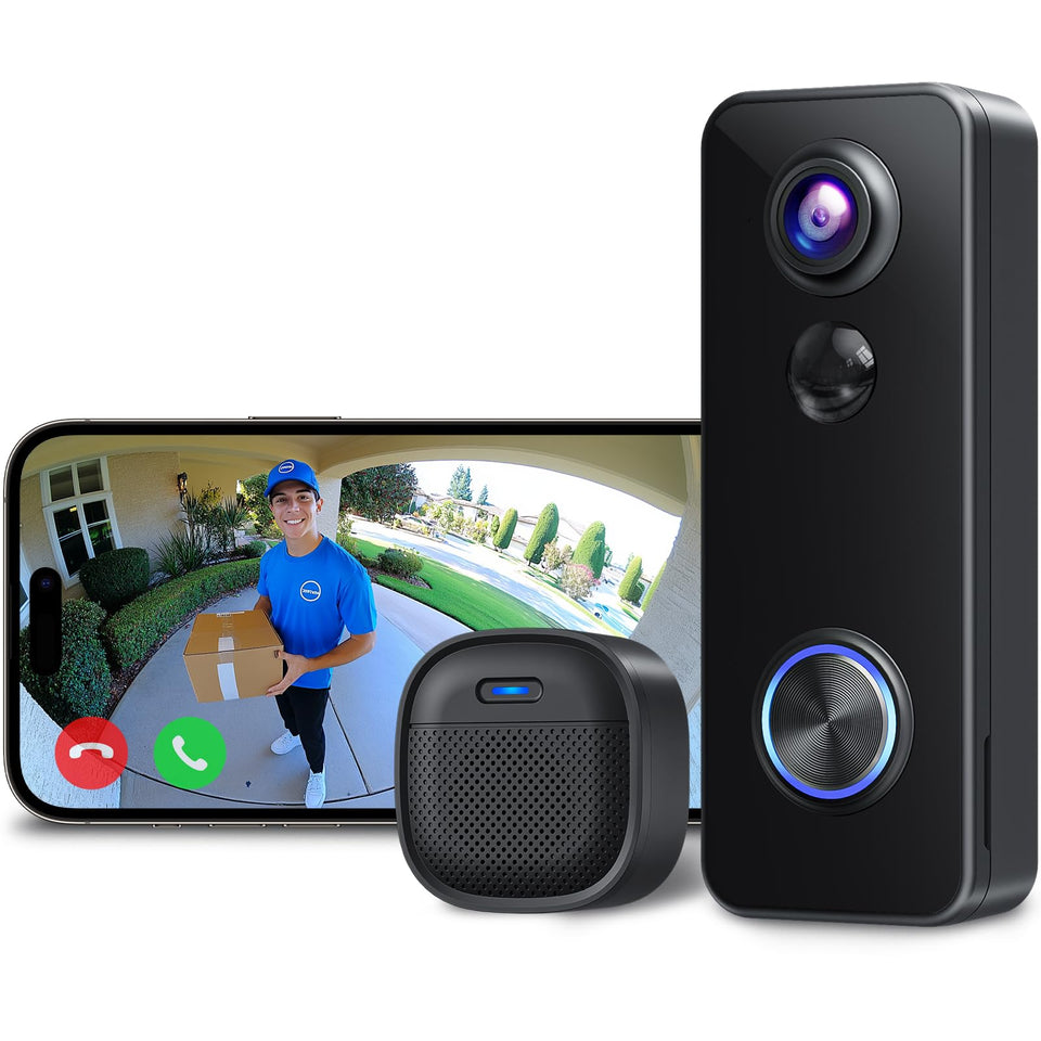 XTU Battery Doorbell 180° view enhances front-door visibility for safer deliveries