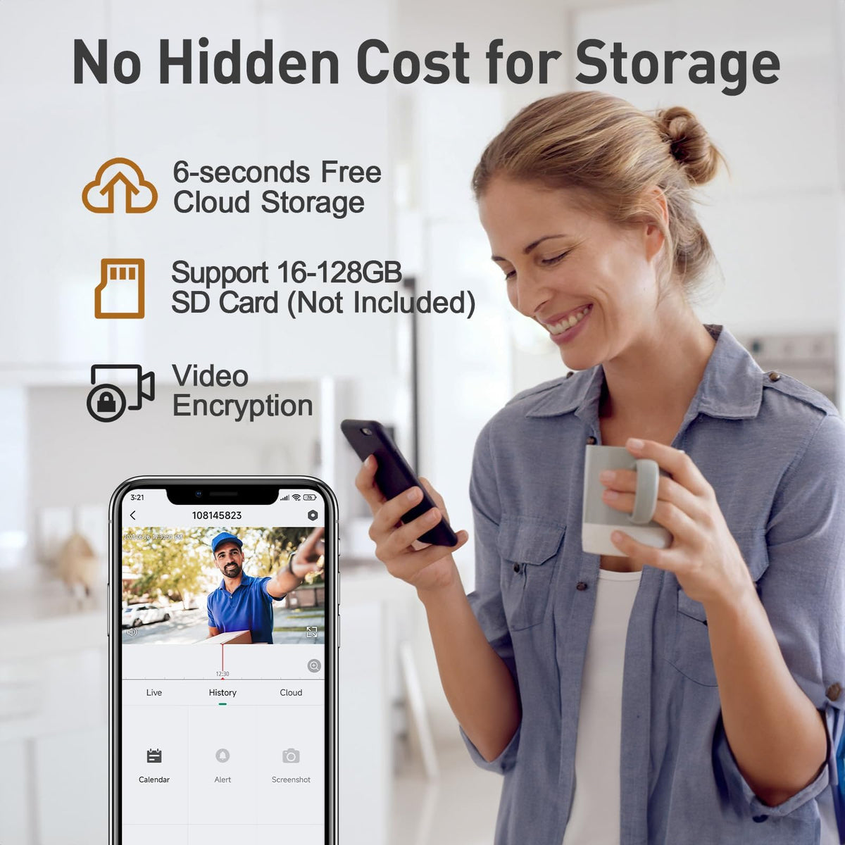 XTU doorbell camera with chime included for immediate audible alerts