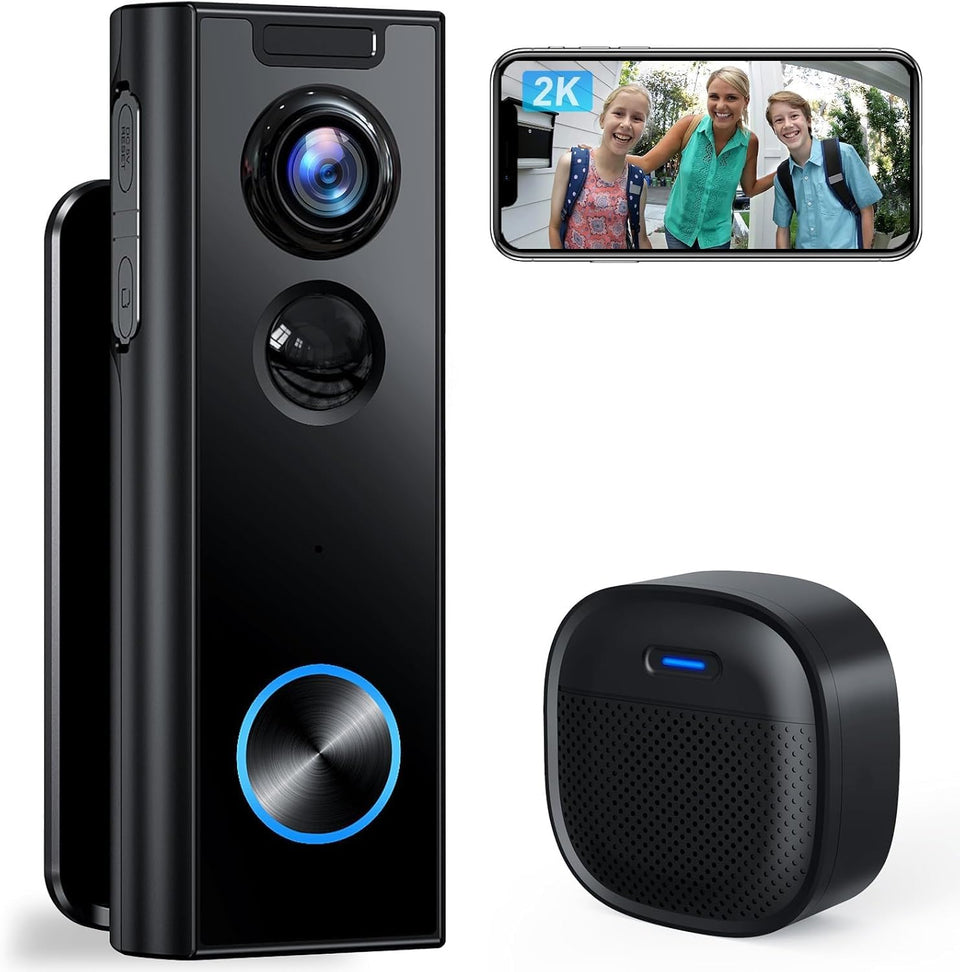 XTU doorbell camera front door view with 2K clarity for porch monitoring