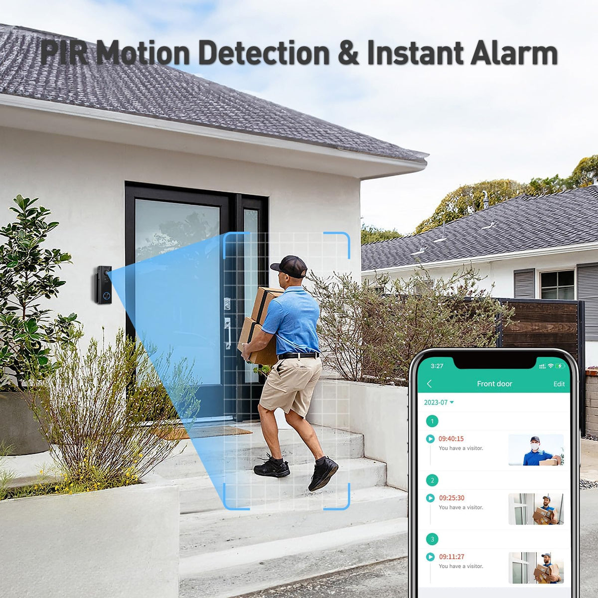 XTU doorbell camera human-detection reduces false alerts at your entry