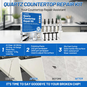 XUDOAI granite repair close-up reveals dense, hard, waterproof finish after cure