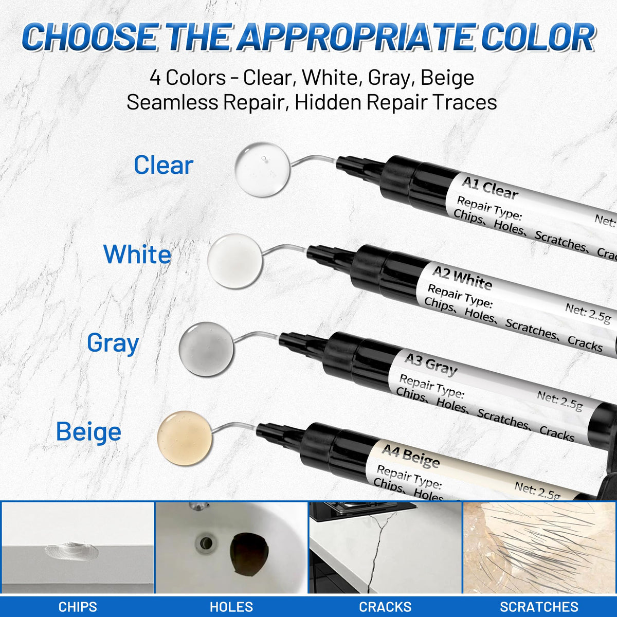 XUDOAI Quartz color swatches demonstrating blend options for precise matching