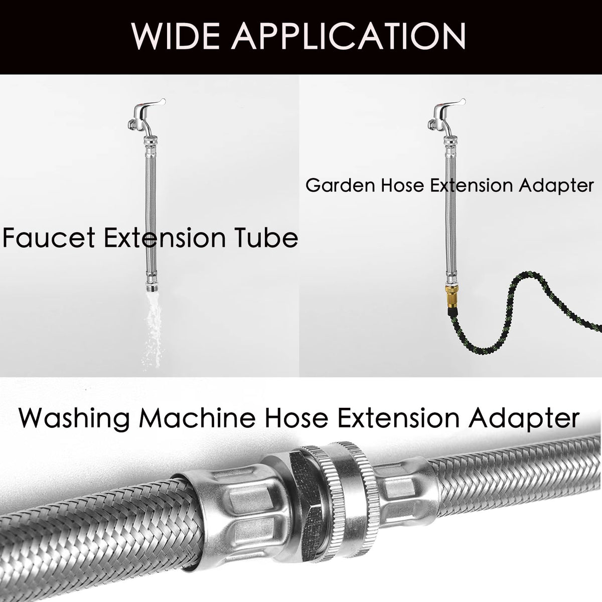 XUESNOF kink-free braided tubing resists tangles for easier watering.
