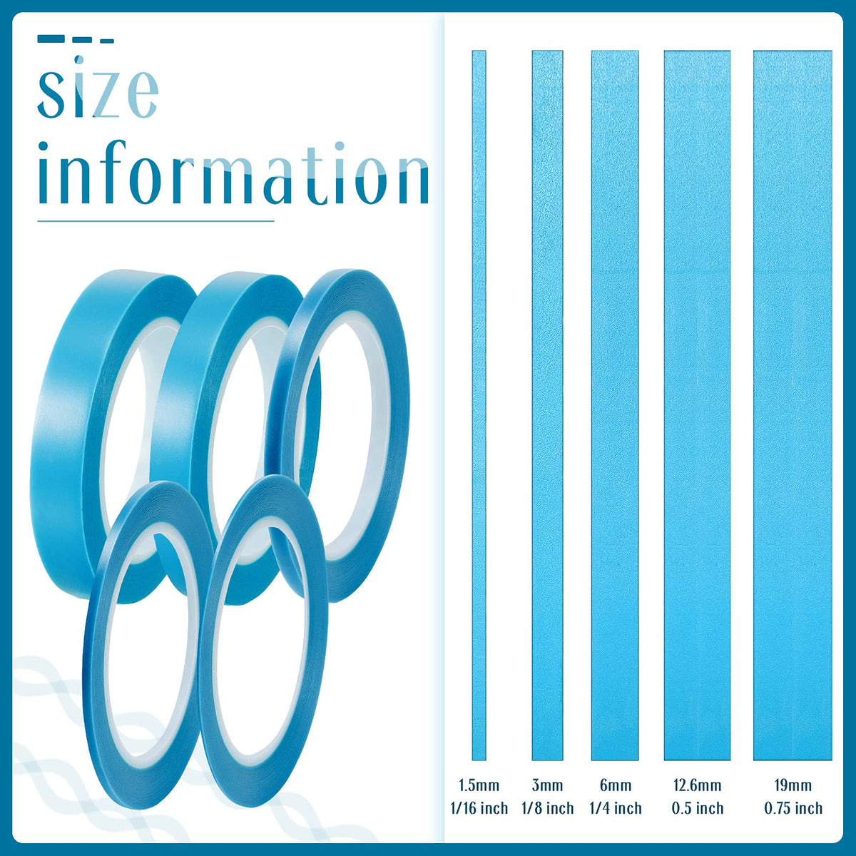 Xuniea vinyl tape blue curves for masking around curved surfaces.