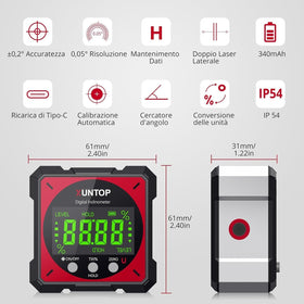 XUNTOP angle finder magnetic base on metal surface for steady measurements.