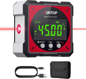 XUNTOP angle finder laser display readout for quick angle checks.