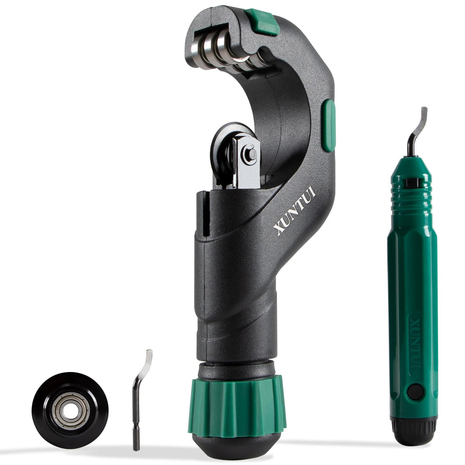 XUNTUI heavy-duty pipe cutter with 6-roller system for clean, precise copper cuts